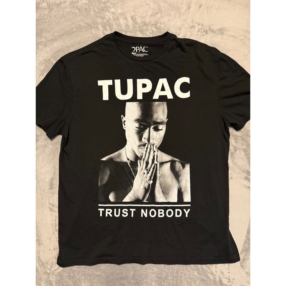 2Pac T-Shirt Mens XL Black Trust Nobody Graphic Hip Hop Rap Tee